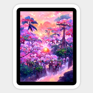 Exotic Tropical Trees Sakura Paradise Sticker